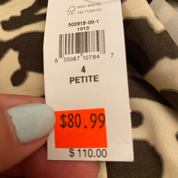 Banana Republic Animal Print Mini Dress - Black and Cream NWOT - Picture 4 of 4